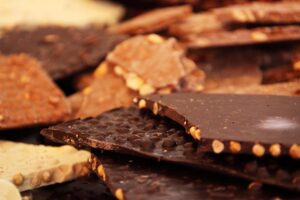 Barras de chocolate y cocoa